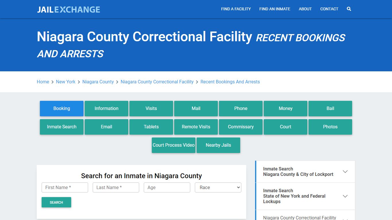 Niagara County Correctional Facility Recent Bookings And Arrests